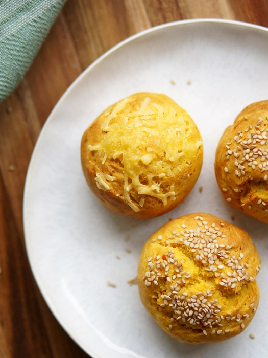 Schnelle Brötchen mit Kürbis