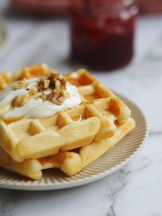Saftige Waffeln mit Quark