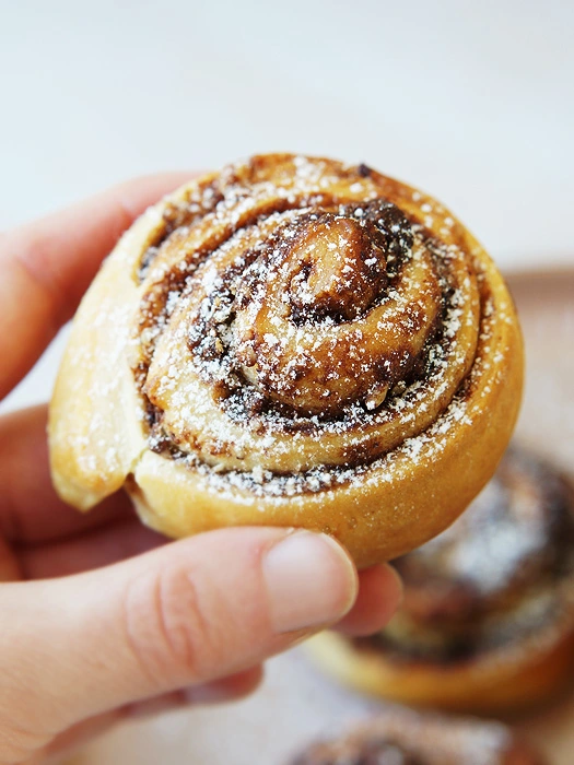 Süße Schnecken aus Pizzateig